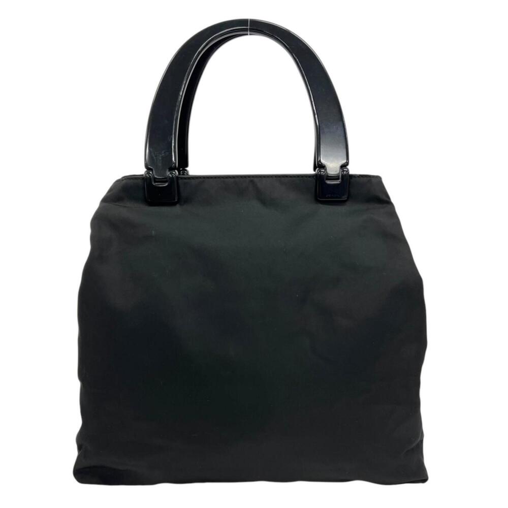 PRADA Tessuto Handbag, Nylon Plastic, Black, Women's